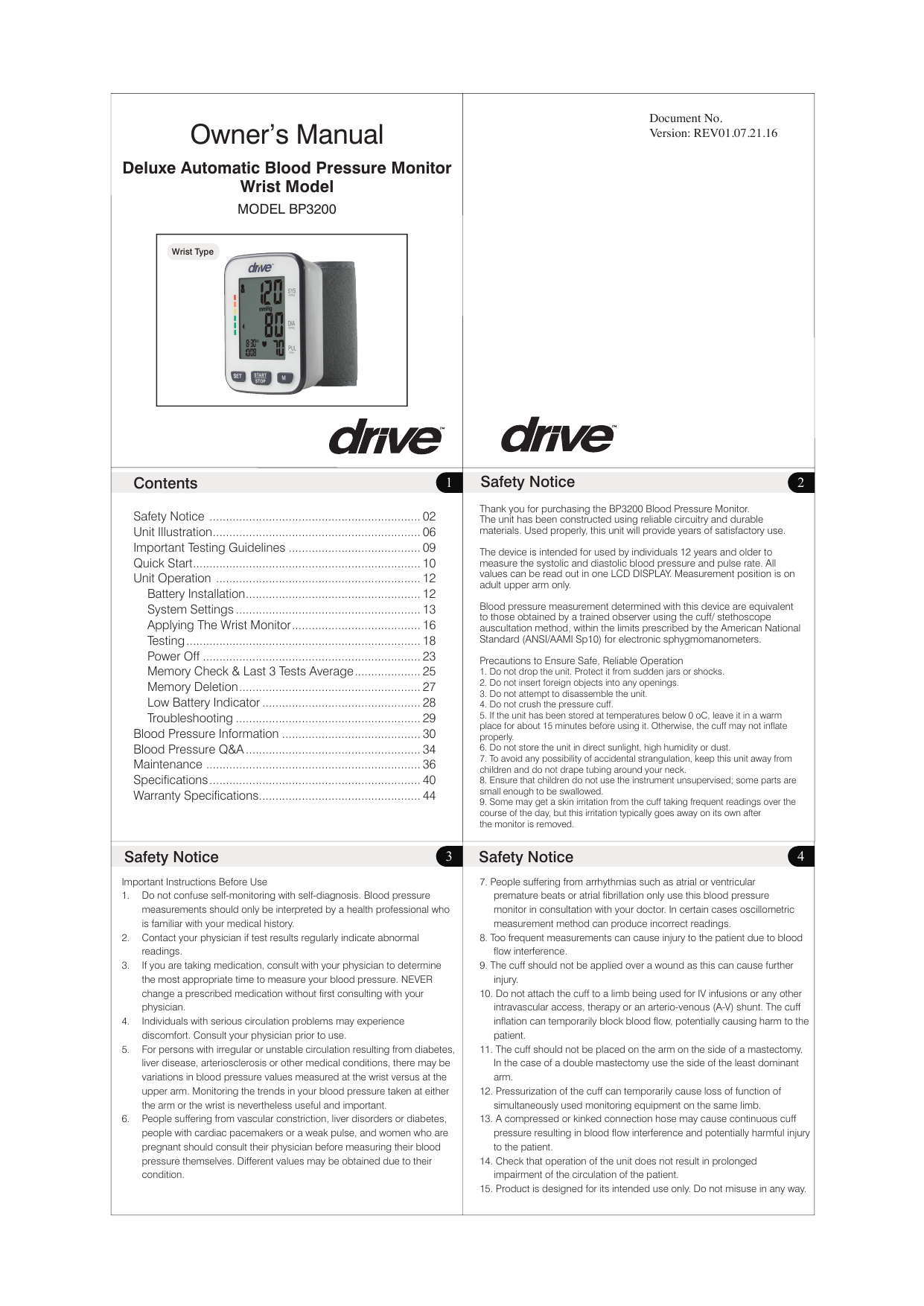 Lifehood TMB-1775 Home Blood Pressure Monitor