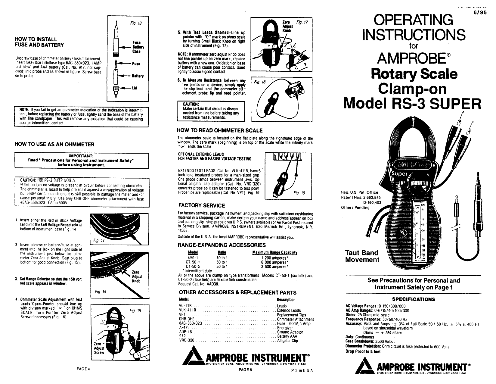 Amprobe RS3Super Rotary Scale ClampOn User manual Manualzz