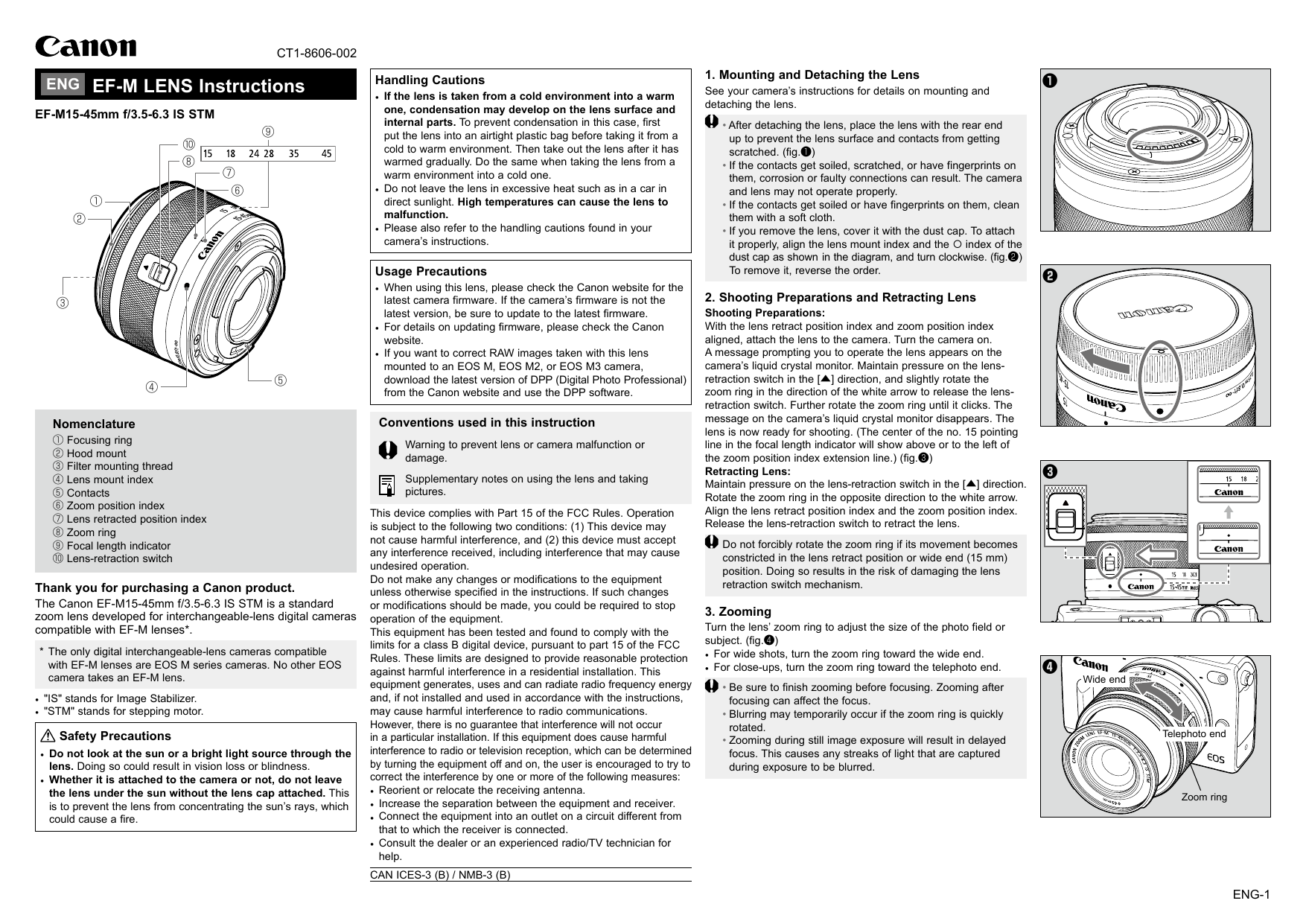 Canon Ef M 15 45mm F 3 5 6 3 Is Stm Operating Instructions Manualzz