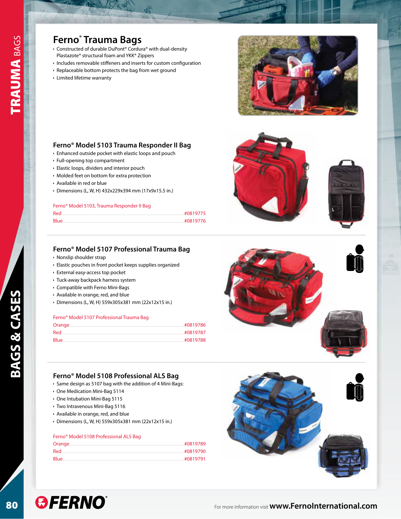 Ferno Trauma Bags Manualzz