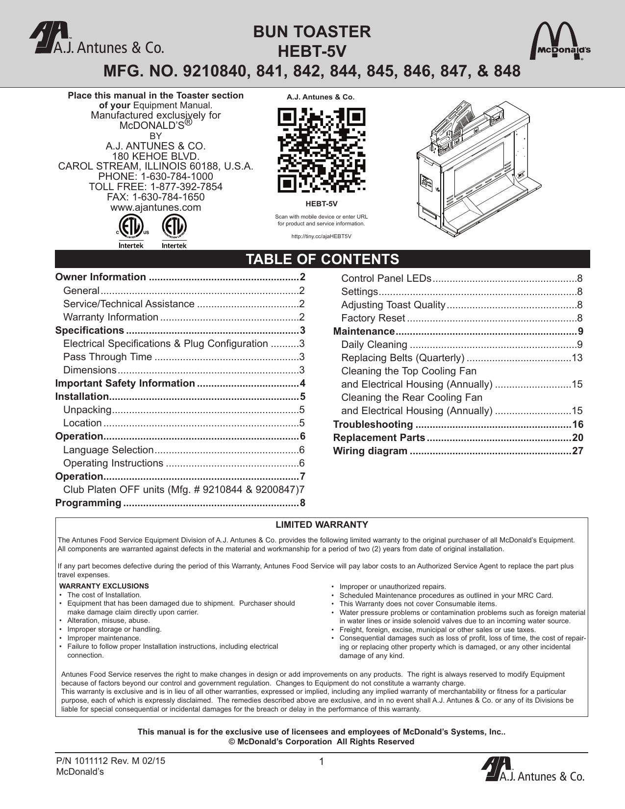 hebt-5v bun toaster bun toaster hebt-5v mfg. no | Manualzz