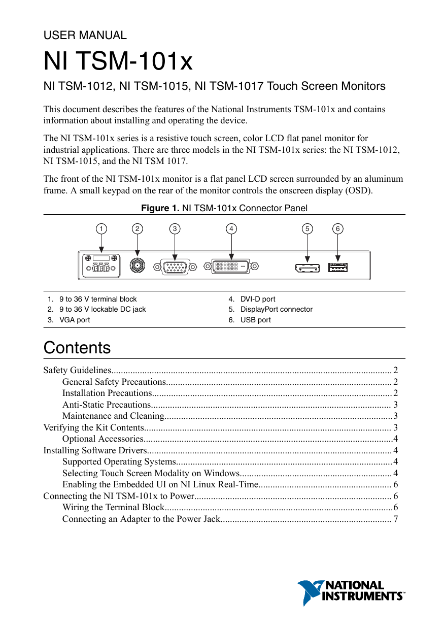National Instruments NI TSM1012 User manual Manualzz