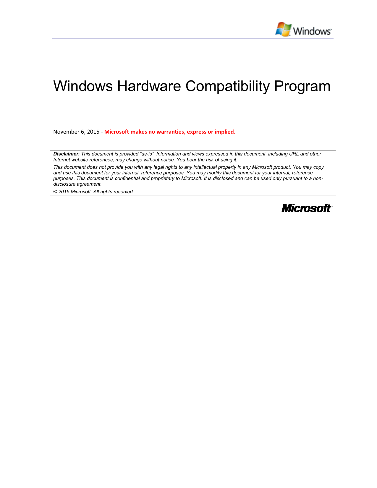 Windows Hardware Compatibility Program Manualzz