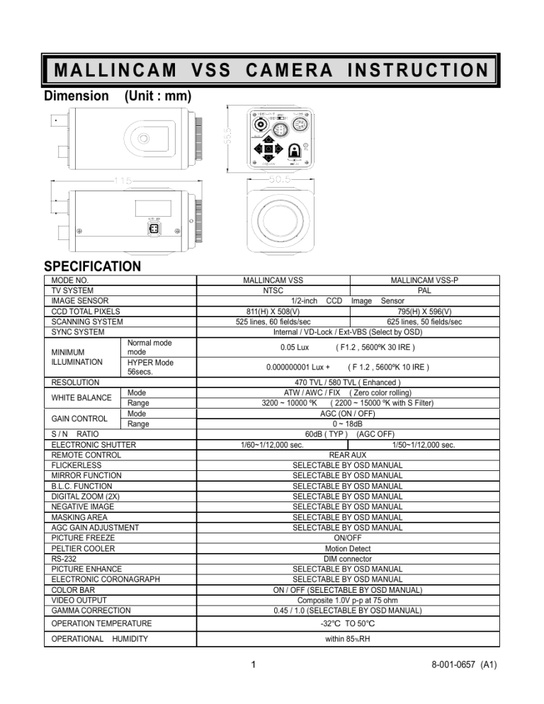 Mallincam Vss Manual Manualzz