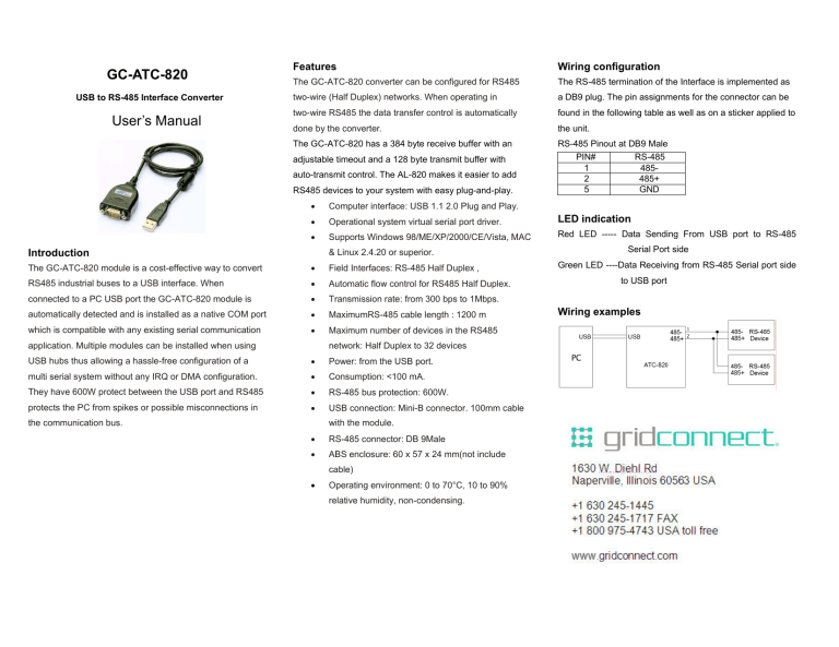 GC-ATC-820 User`s Manual | Manualzz