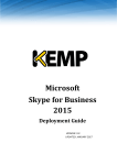 KEMP LoadMaster Deployment Guide for Skype for Business 2015