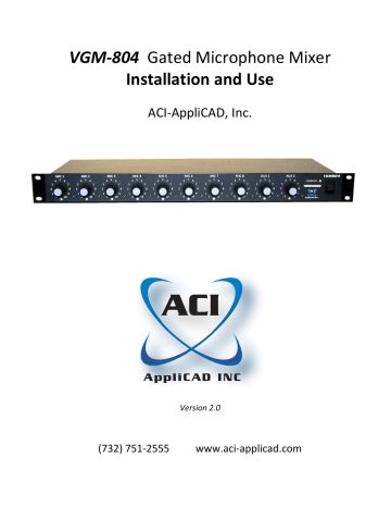 aci VGM-804 Installation and Use Manual | Manualzz