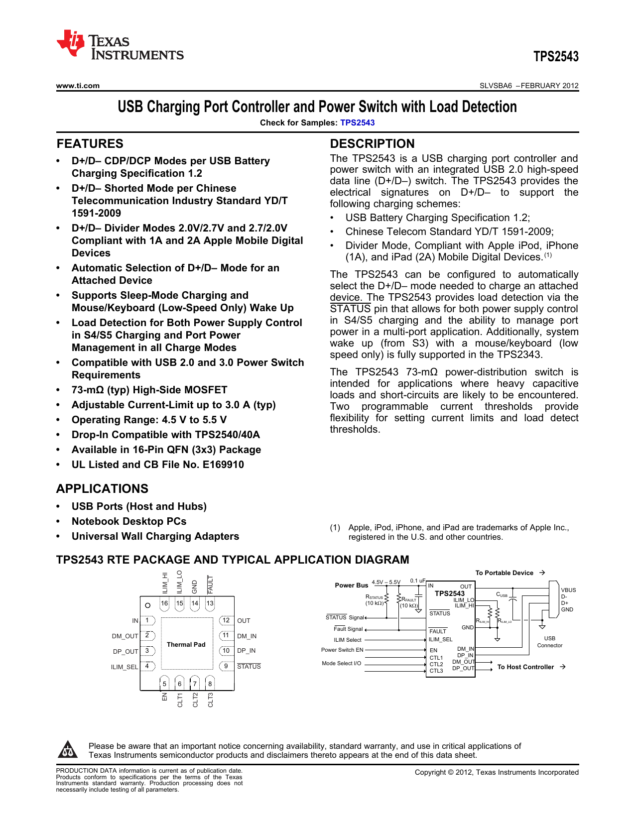 USB Charging Port Controller and Power Switch | Manualzz