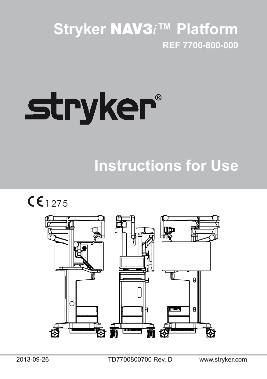 Instructions for Use Stryker NAV3i™ Platform Manualzz