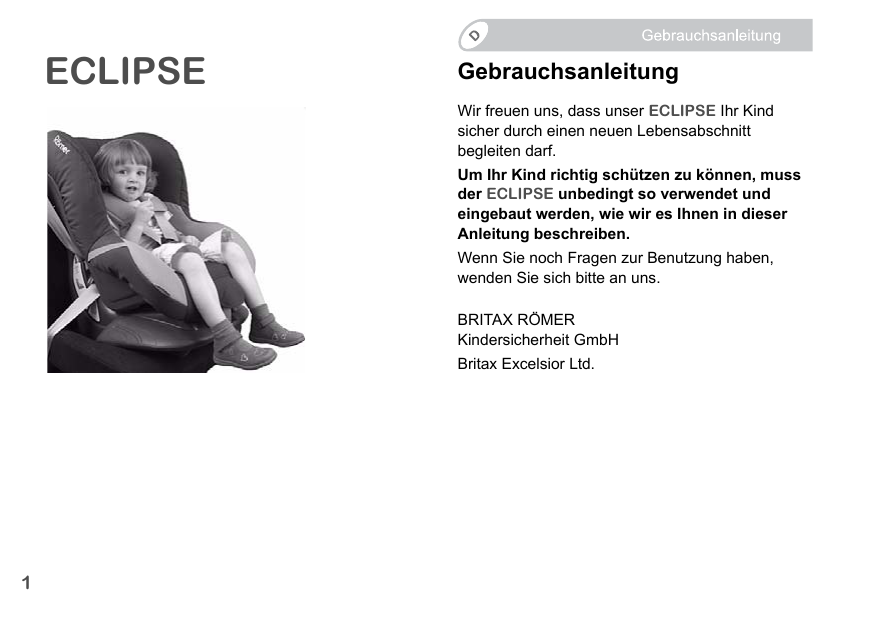 Britax ECLIPSE none User Instructions Manualzz