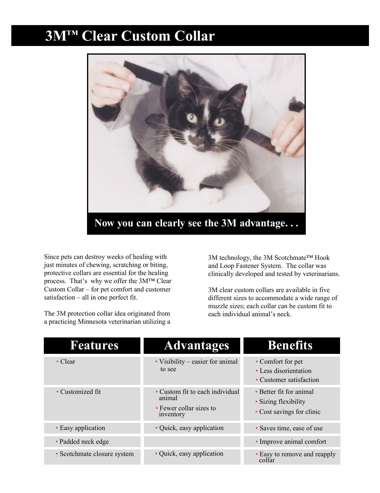 3m clear custom collar