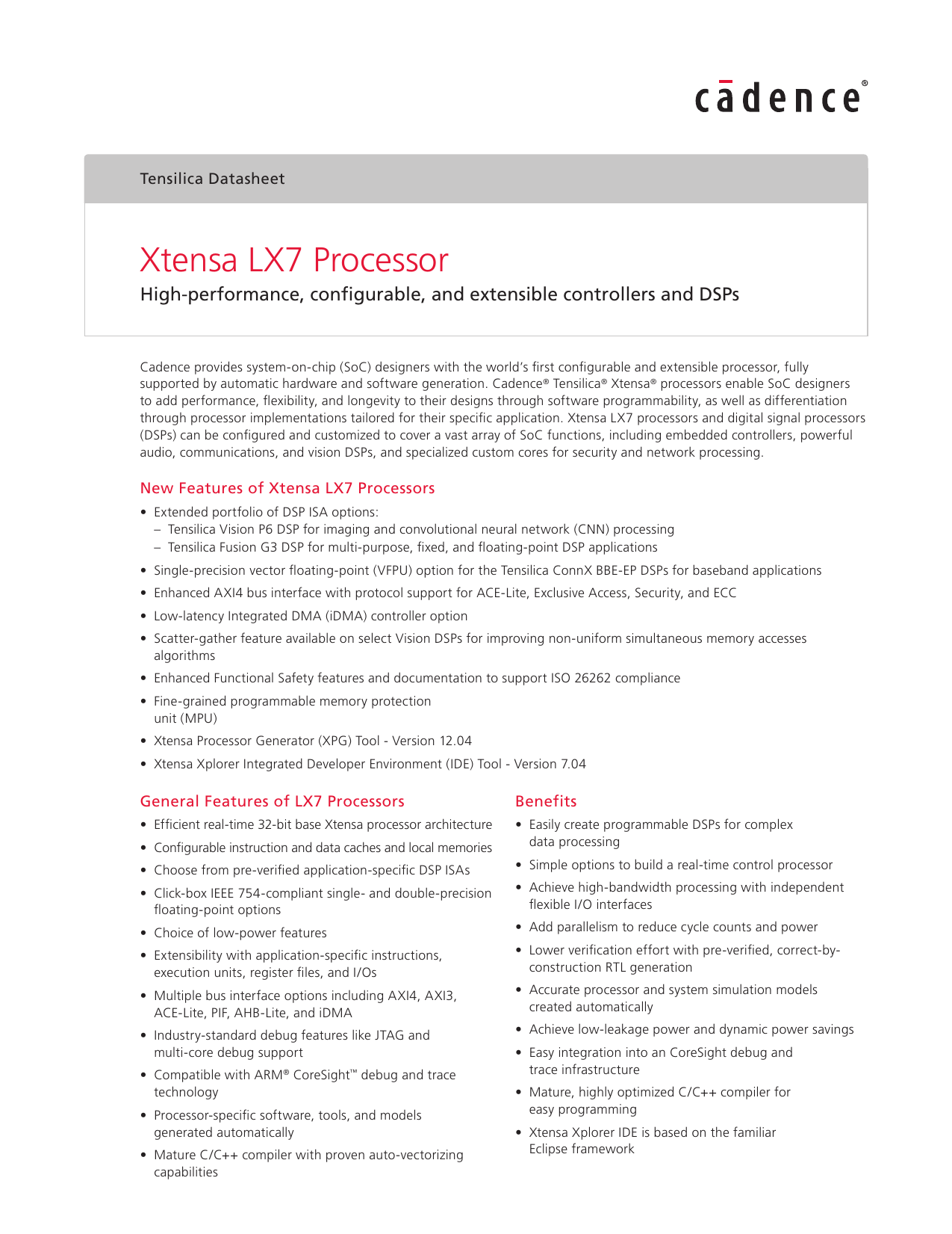 Xtensa Lx7 Data Sheet Manualzz