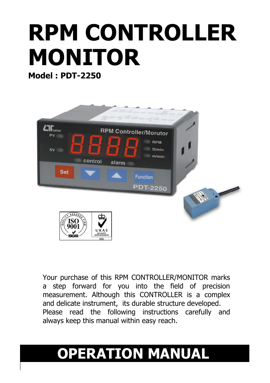 RPM CONTROLLER MONITOR Manualzz