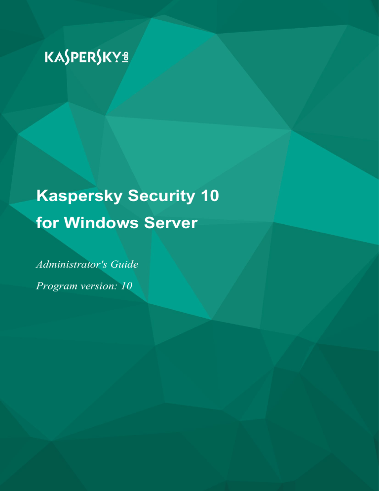 Как удалить kaspersky security 10 для windows server