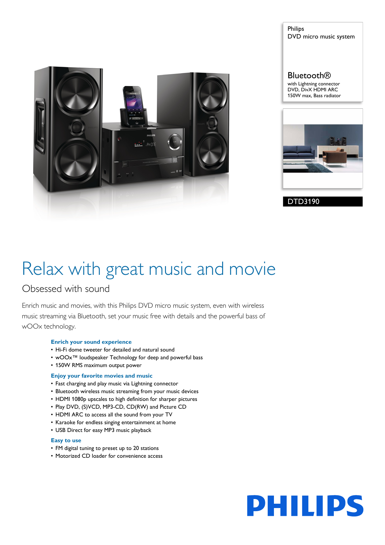 philips bluetooth music system