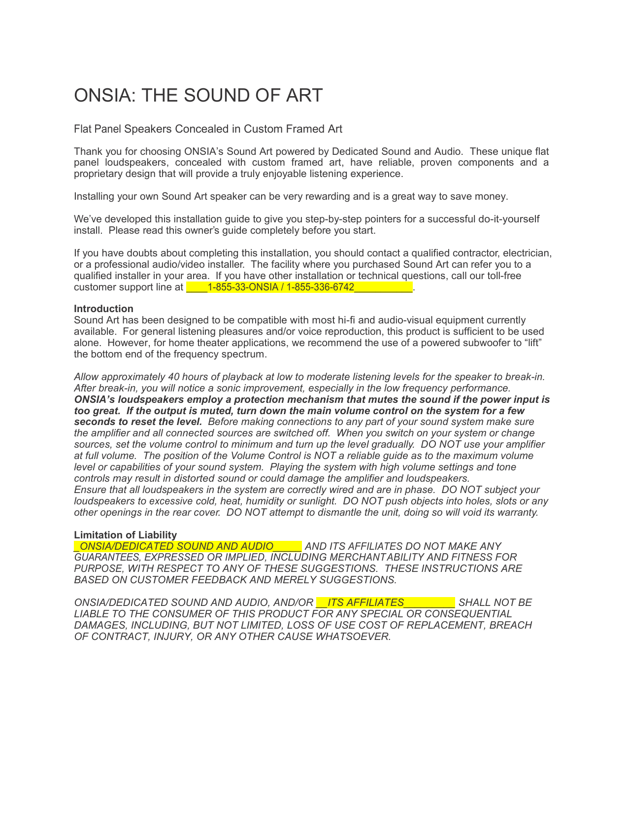 Onsia The Sound Of Art Manualzz