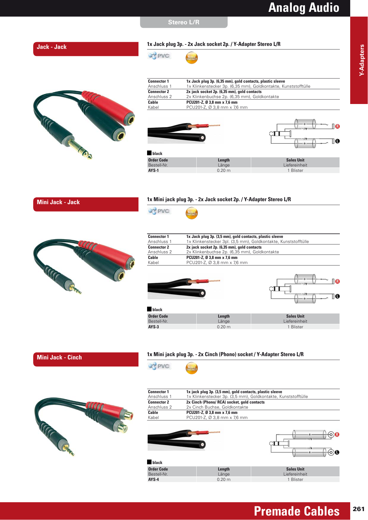 Analog Audio Premade Cables Manualzz