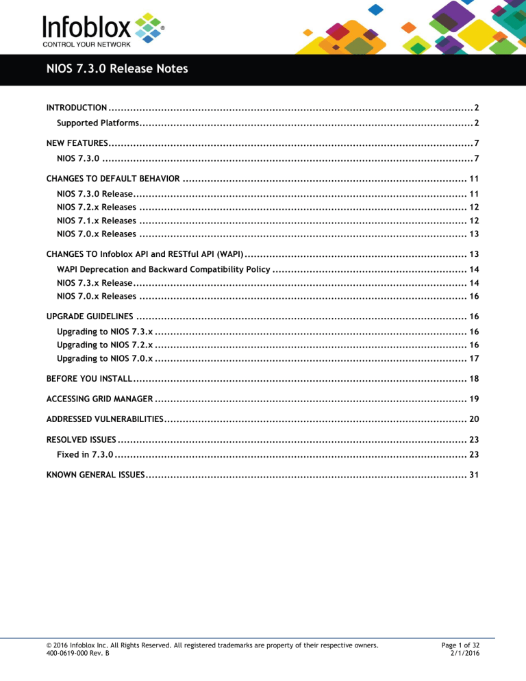 Nios 7 3 0 Release Notes Manualzz
