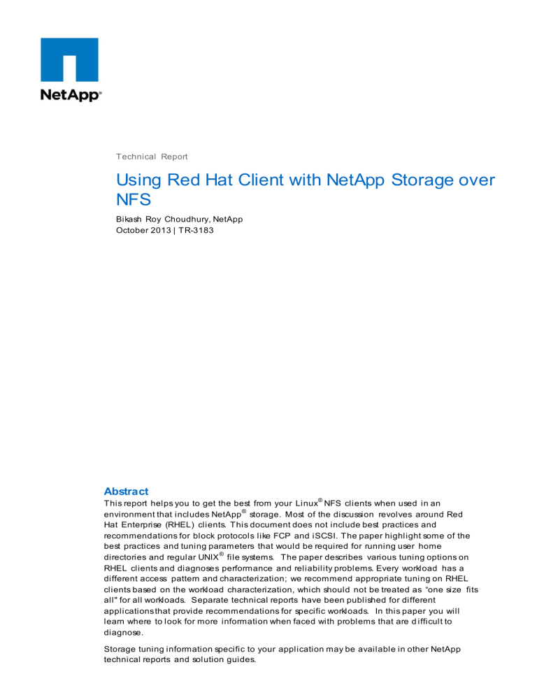 Using Red Hat Client With Netapp Storage Over Nfs Manualzz