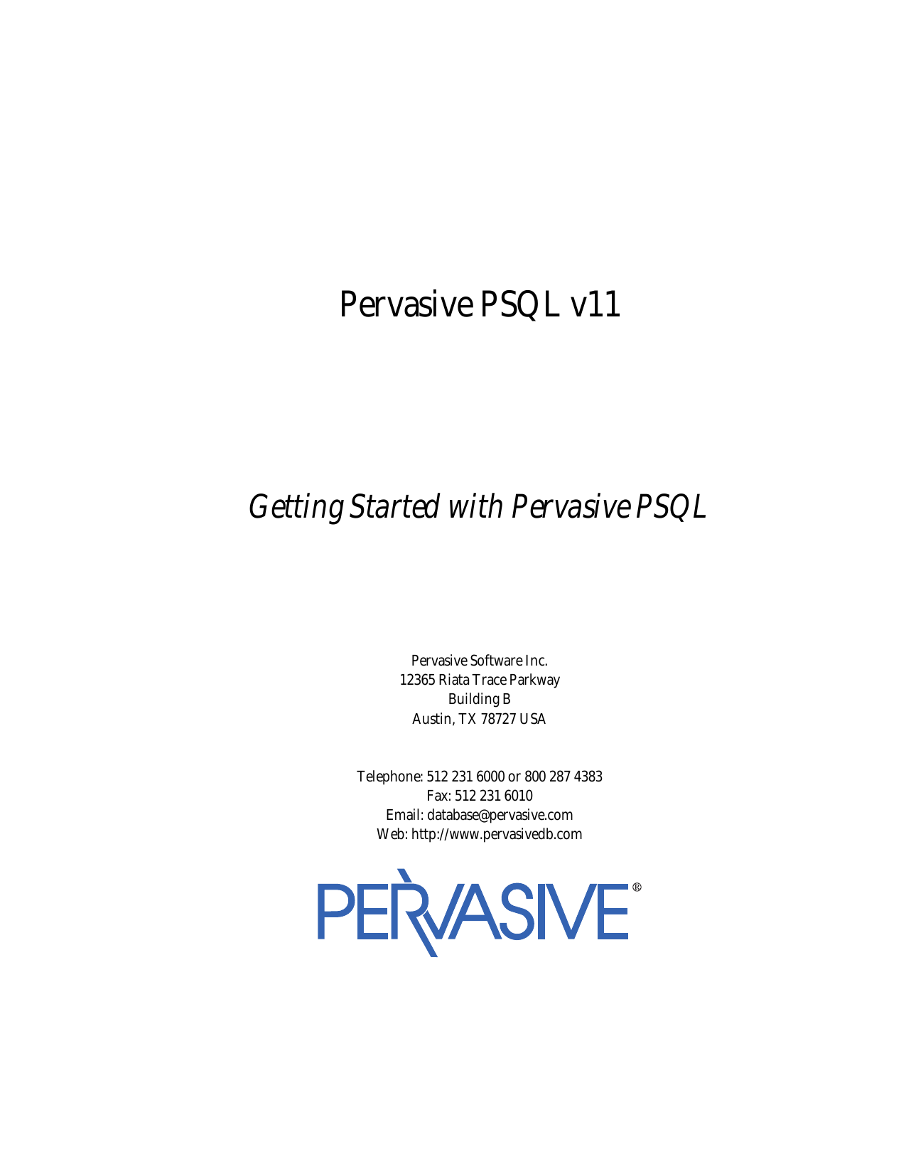 what is pervasive psql v11