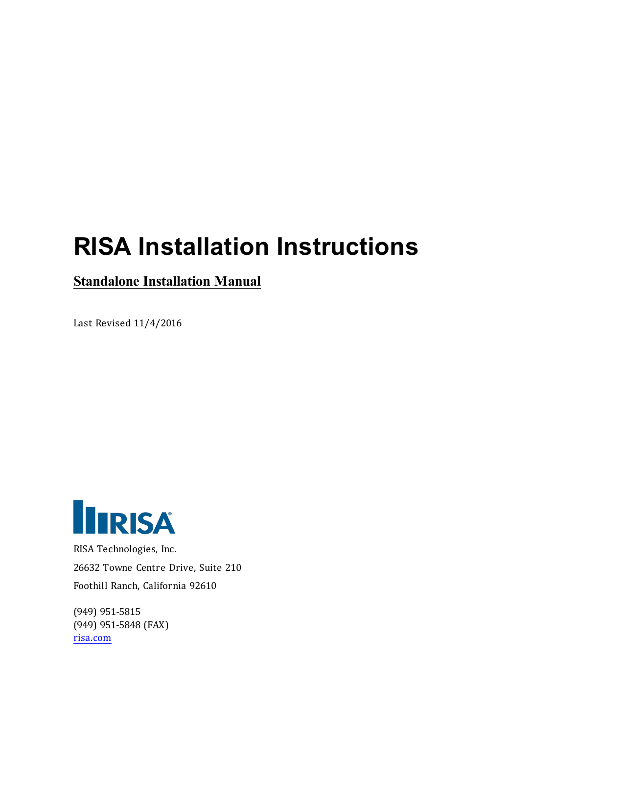 Stand Alone Installation Instructions Manualzz