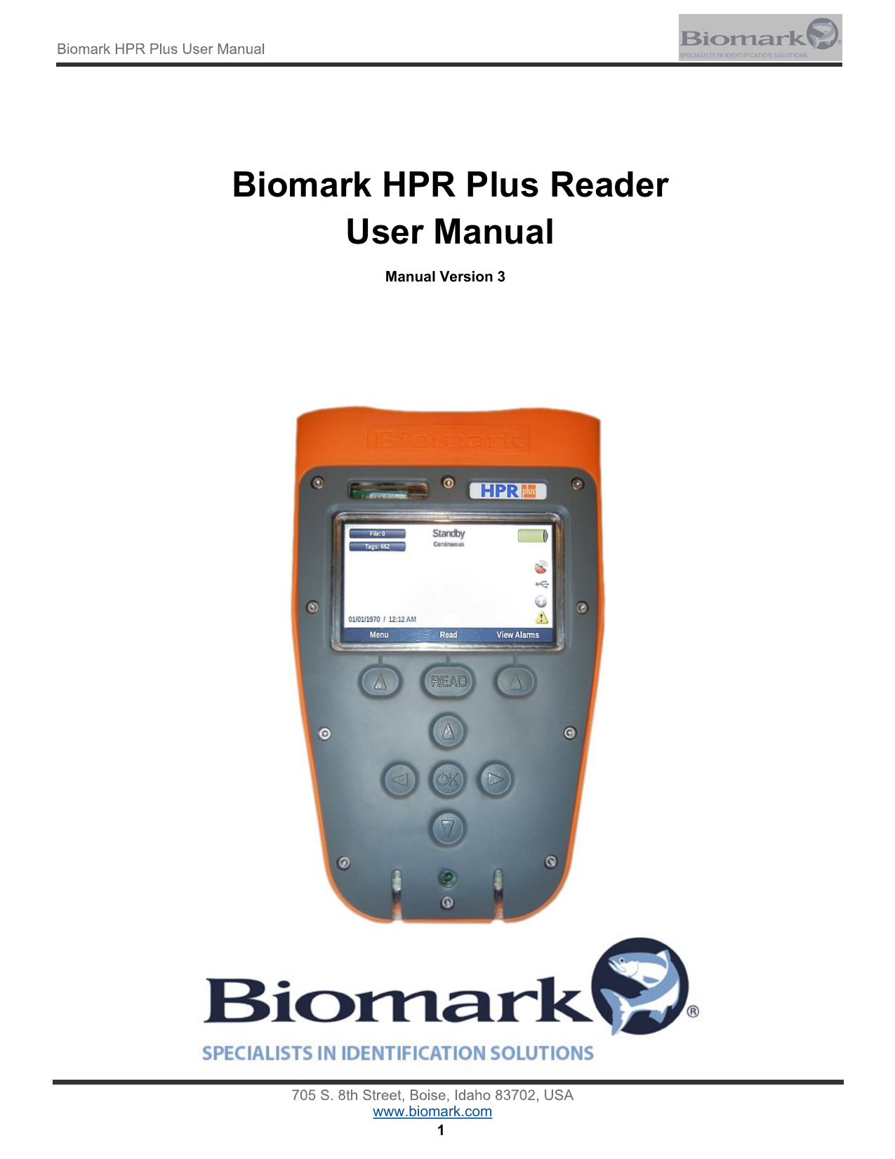 Biomark HPR Plus Reader User Manual