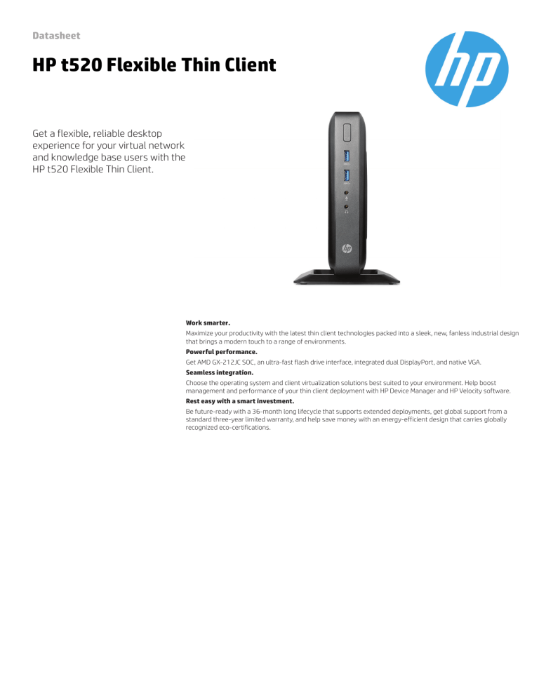 hp t520 thin client specs
