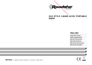 Roadstar TRA 1957 WD Manuel du propriétaire | Manualzz