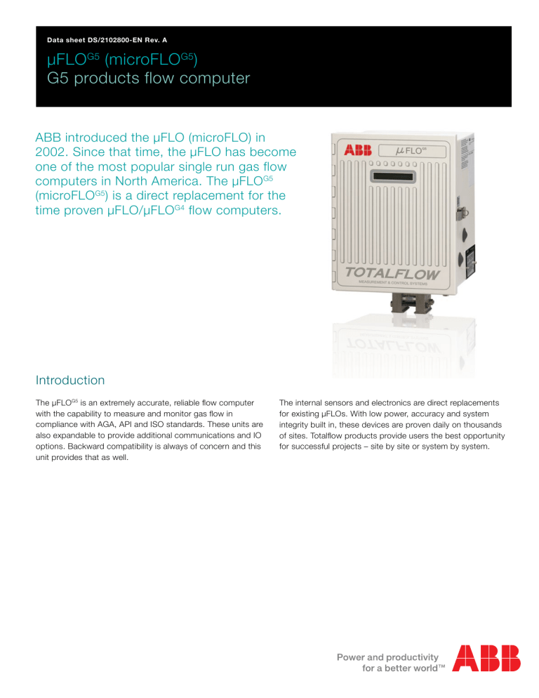 μFLOG5 (microFLOG5) G5 products flow computer | Manualzz