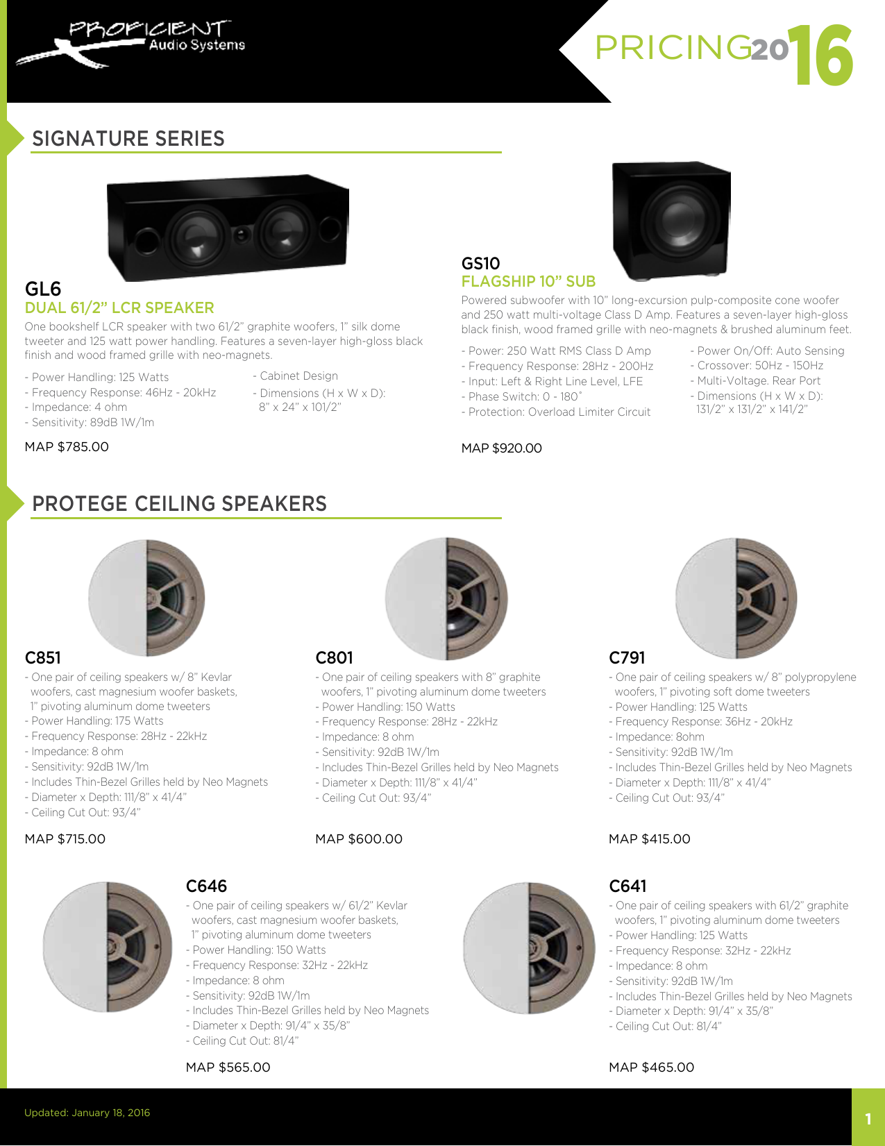 proficient 8 ceiling speakers