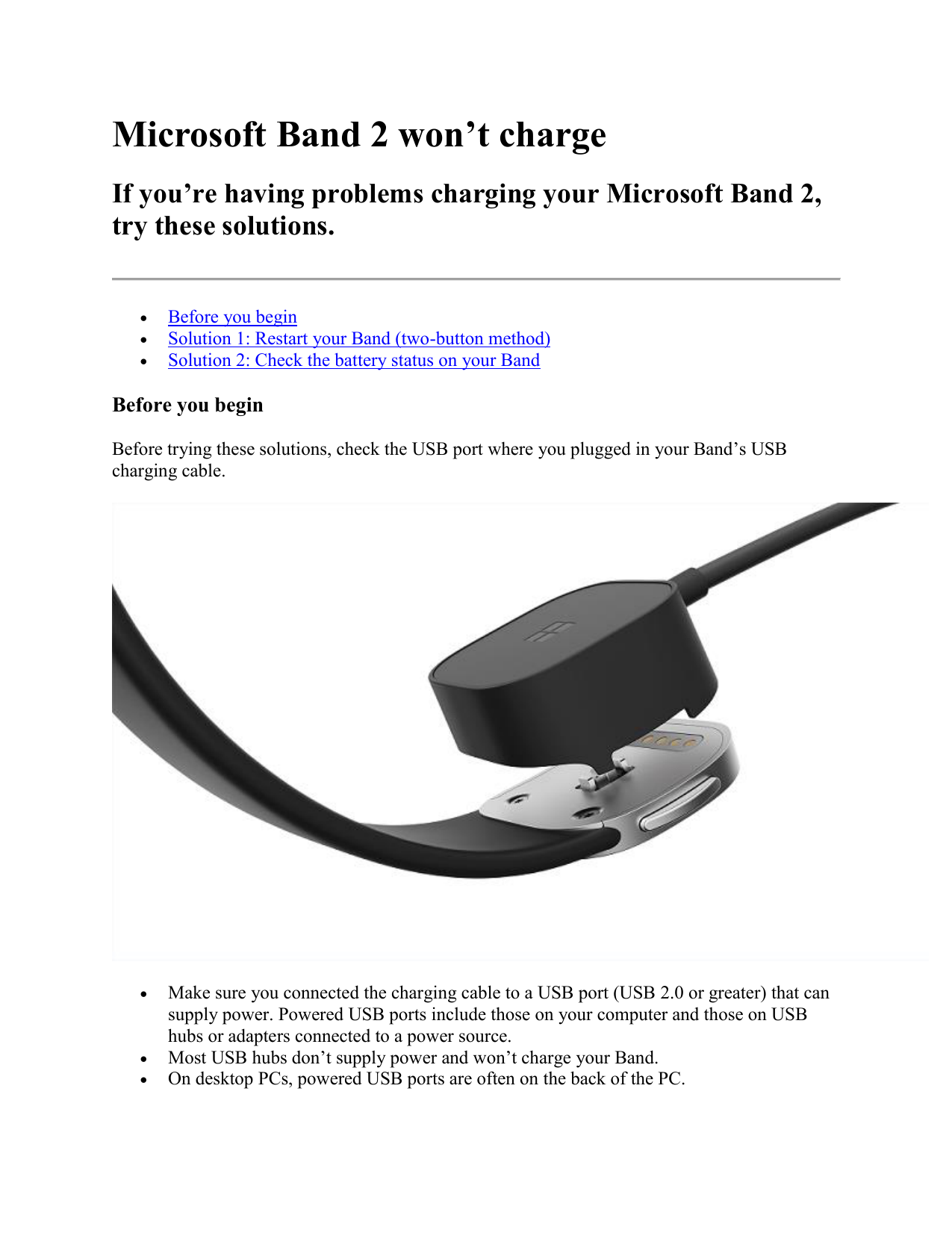 Microsoft Band 2 Won T Charge Manualzz