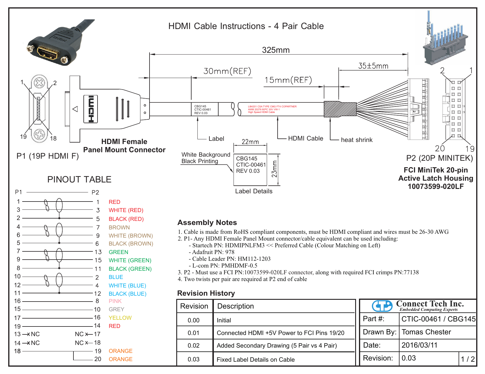 Pinout Table Hdmi Cable Instructions, Hdmi Wiring Diagram Pdf