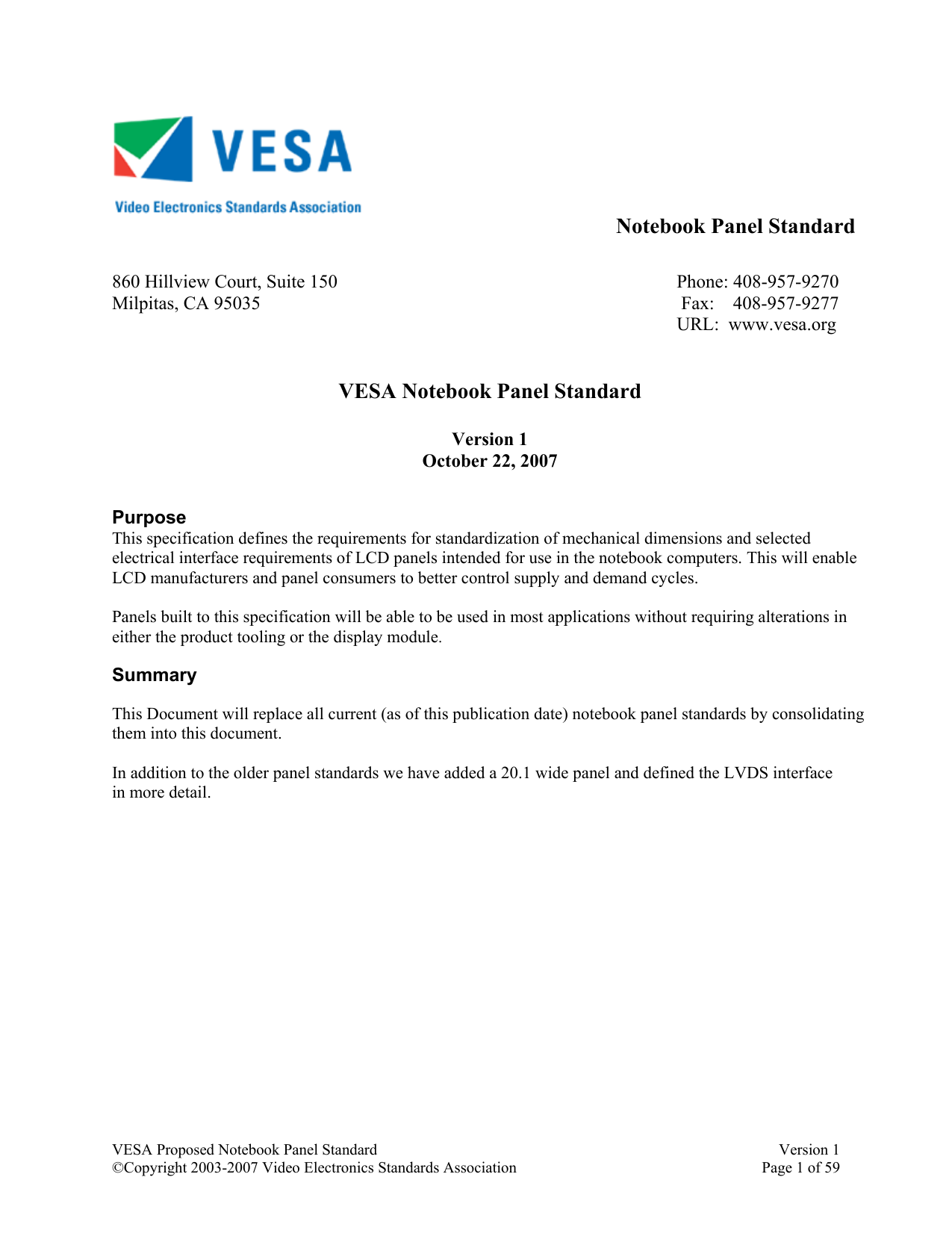 Notebook Panel Standard Vesa Notebook Panel Manualzzcom - 