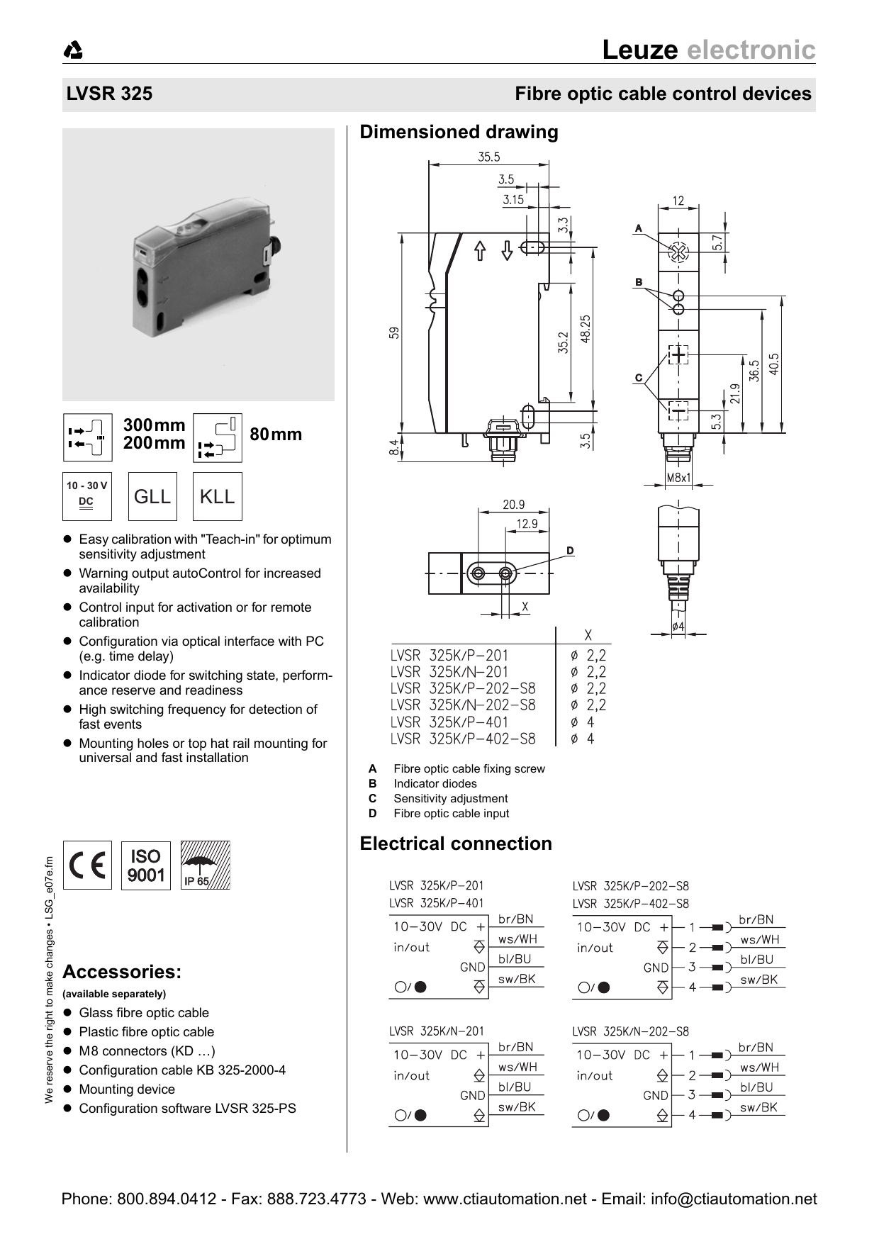 Leuze LVSR 325 Fiber Optic Cable Control Device Manualzz