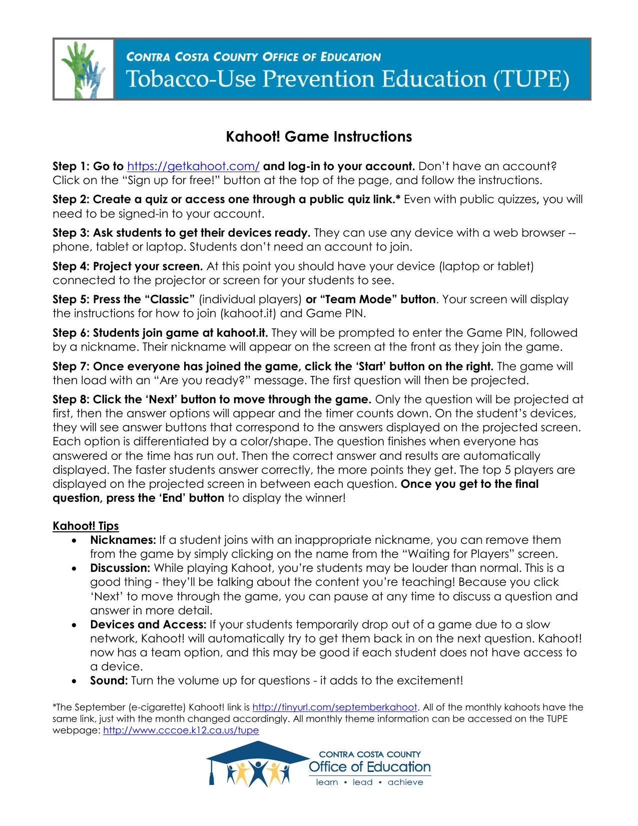 Kahoot Game Instructions Manualzz