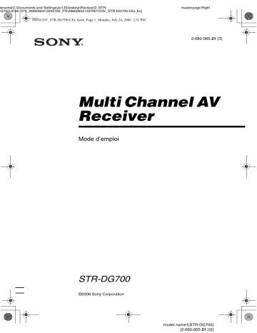 Sony STR-DG700 Manuel utilisateur | Manualzz