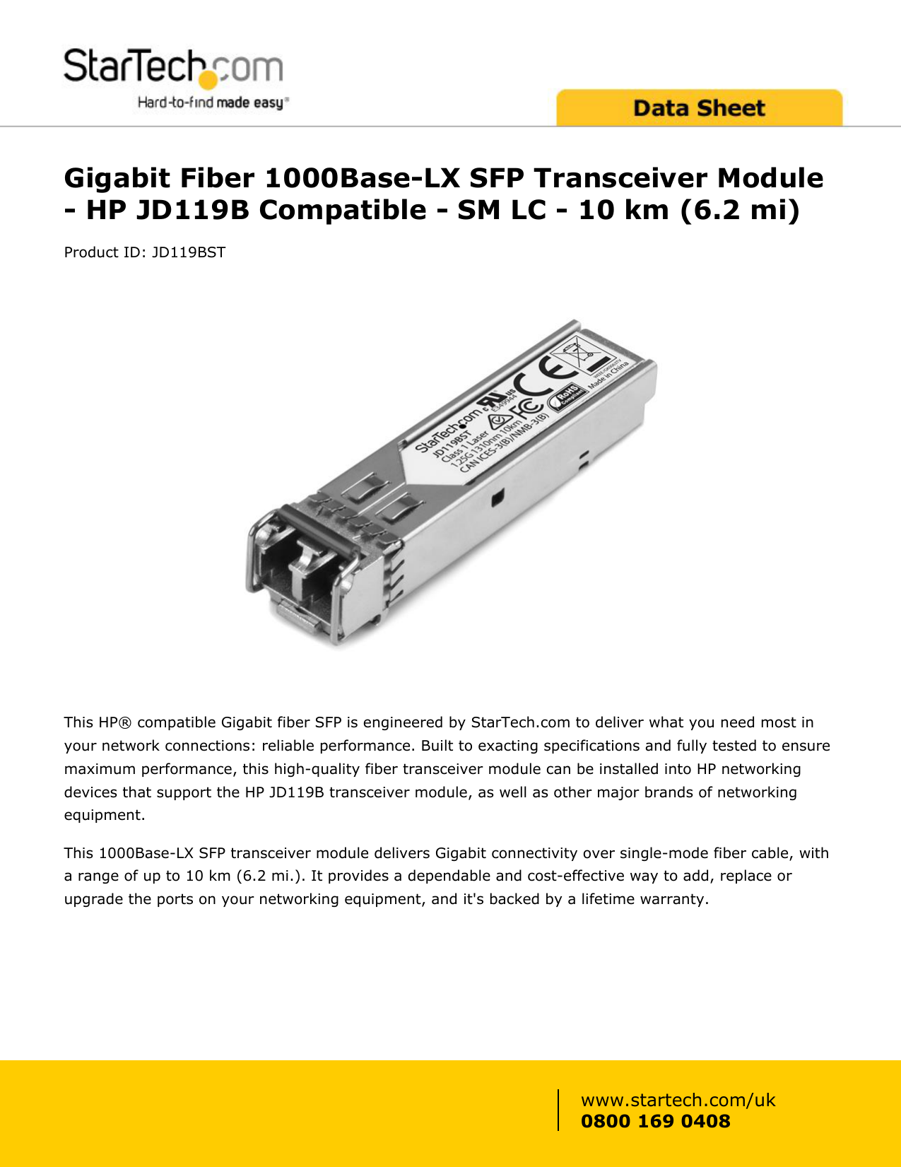 Gigabit Fiber 1000base Lx Sfp Transceiver Module Manualzz