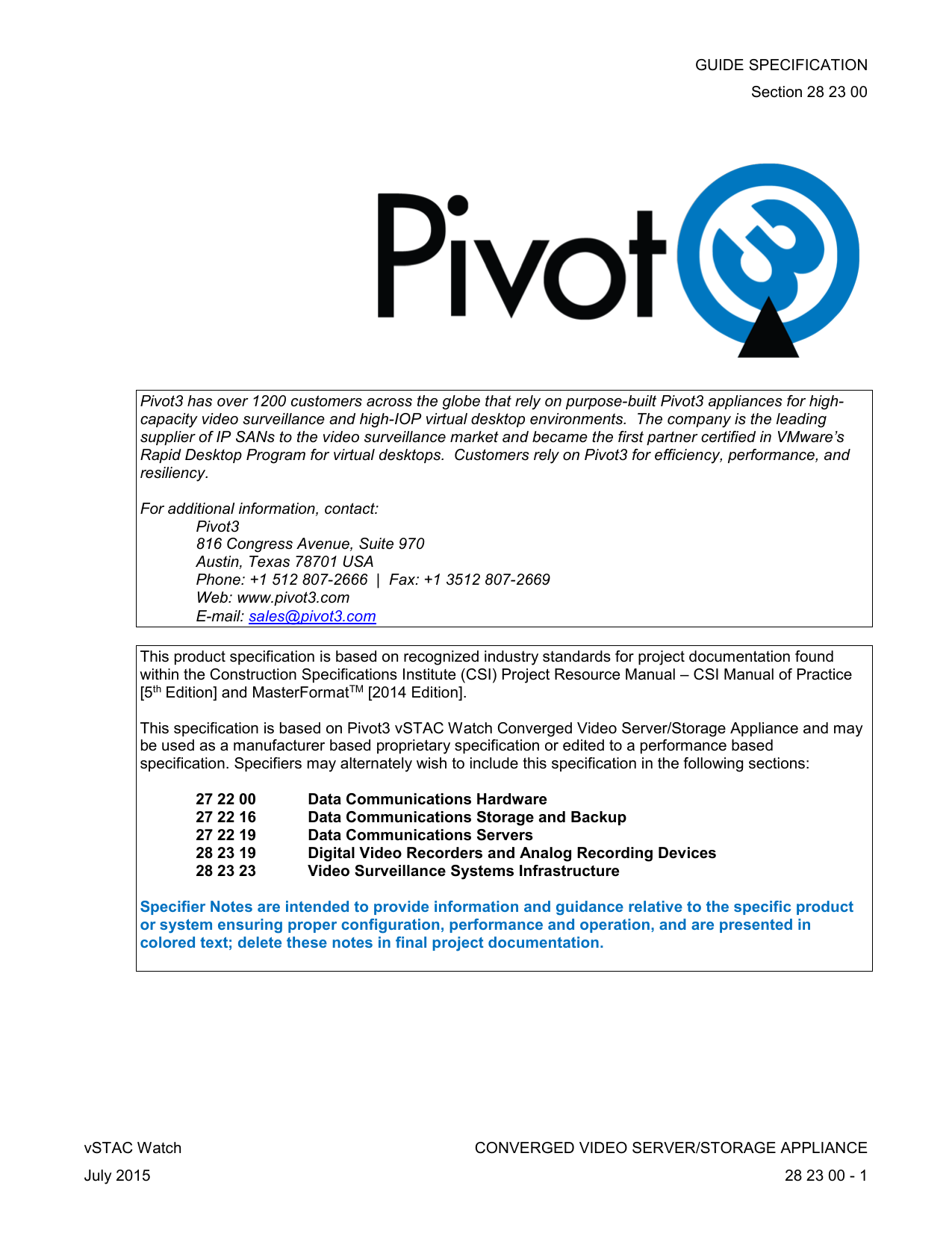 Pivot3 Vstac Watch Manualzz