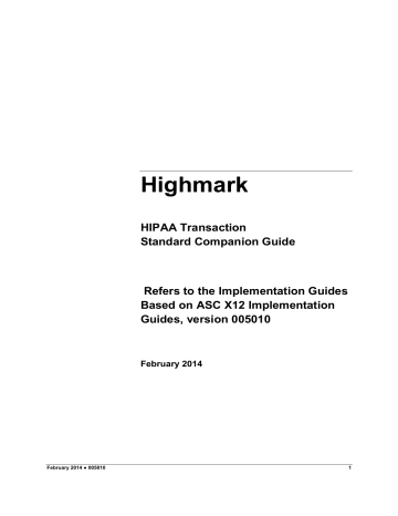 Highmark HIPAA transaction guide - Electronic transactions with ...