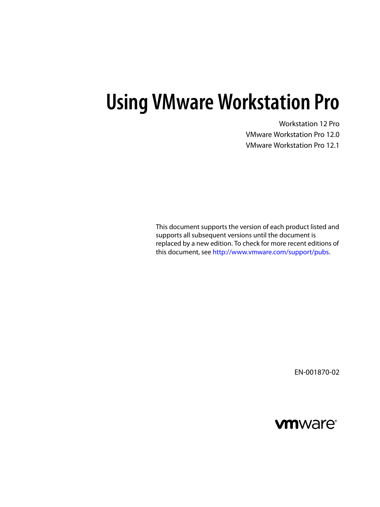 vmware workstation 12 pro version 12.1