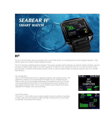 The H Is The First Watch Size Dive Computer With A Color Oled Manualzz