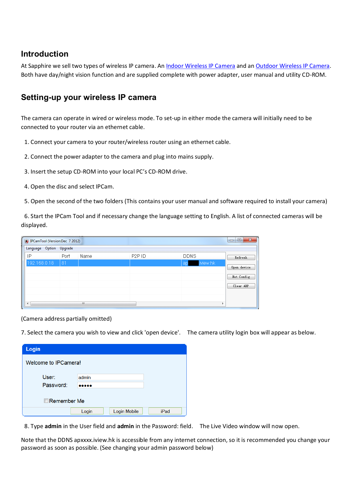 Introduction Setting Up Your Wireless Ip Camera Manualzz