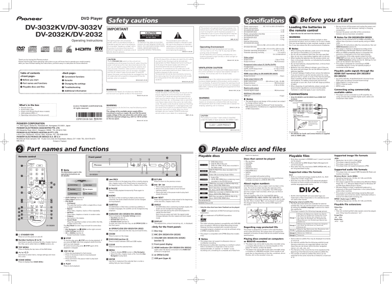 Dv 3032kv Dv 3032v Dv 2032k Dv 2032 Manualzz