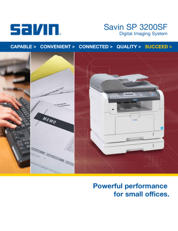 Savin SP 3200SF Specifications | Manualzz