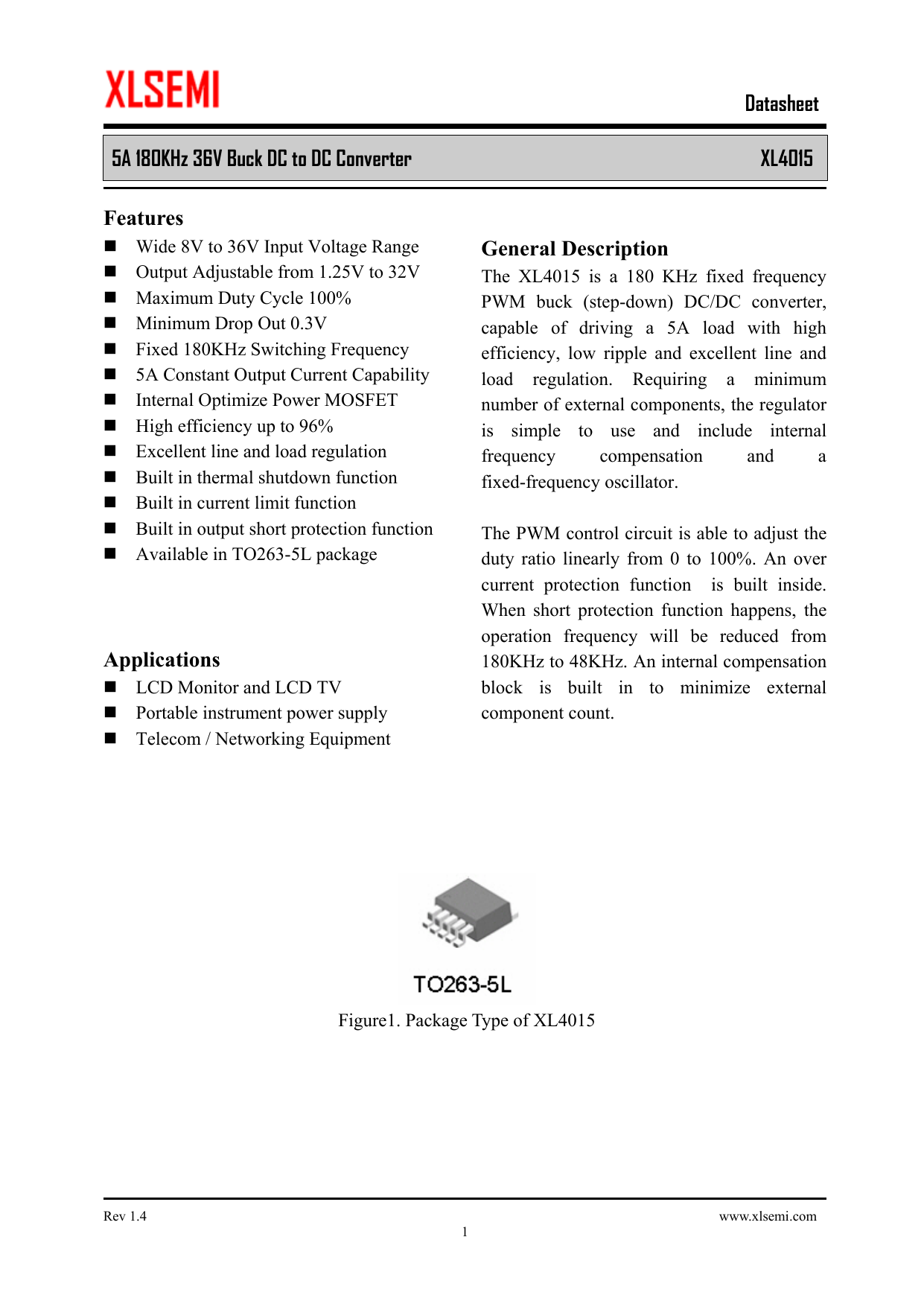 Xl4015 Datasheet Xl4015 Pdf Pinouts Circuit Xlsemi