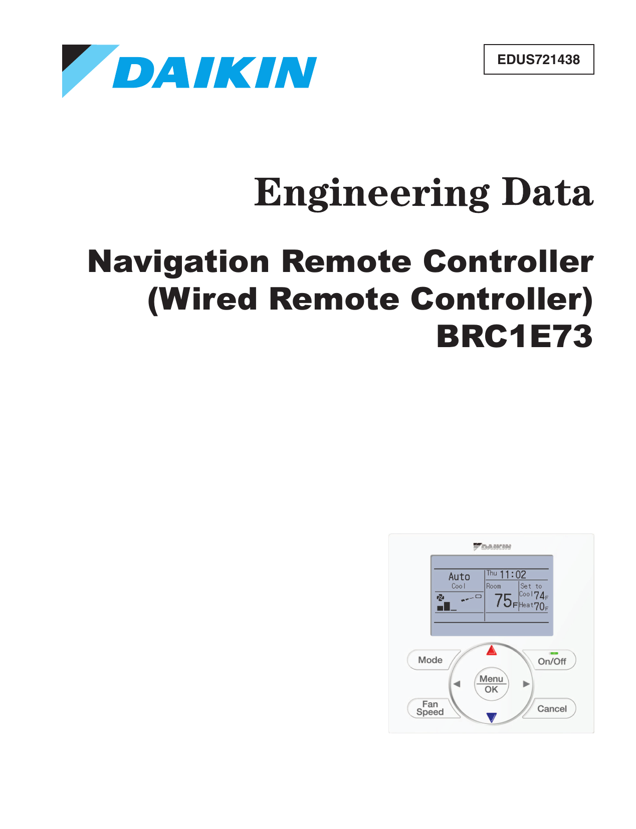 Mini Split Daikin Wired Wall Controller Thermostat BRC1E73