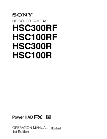 Sony HSC-300RF Operation Manuals | Manualzz