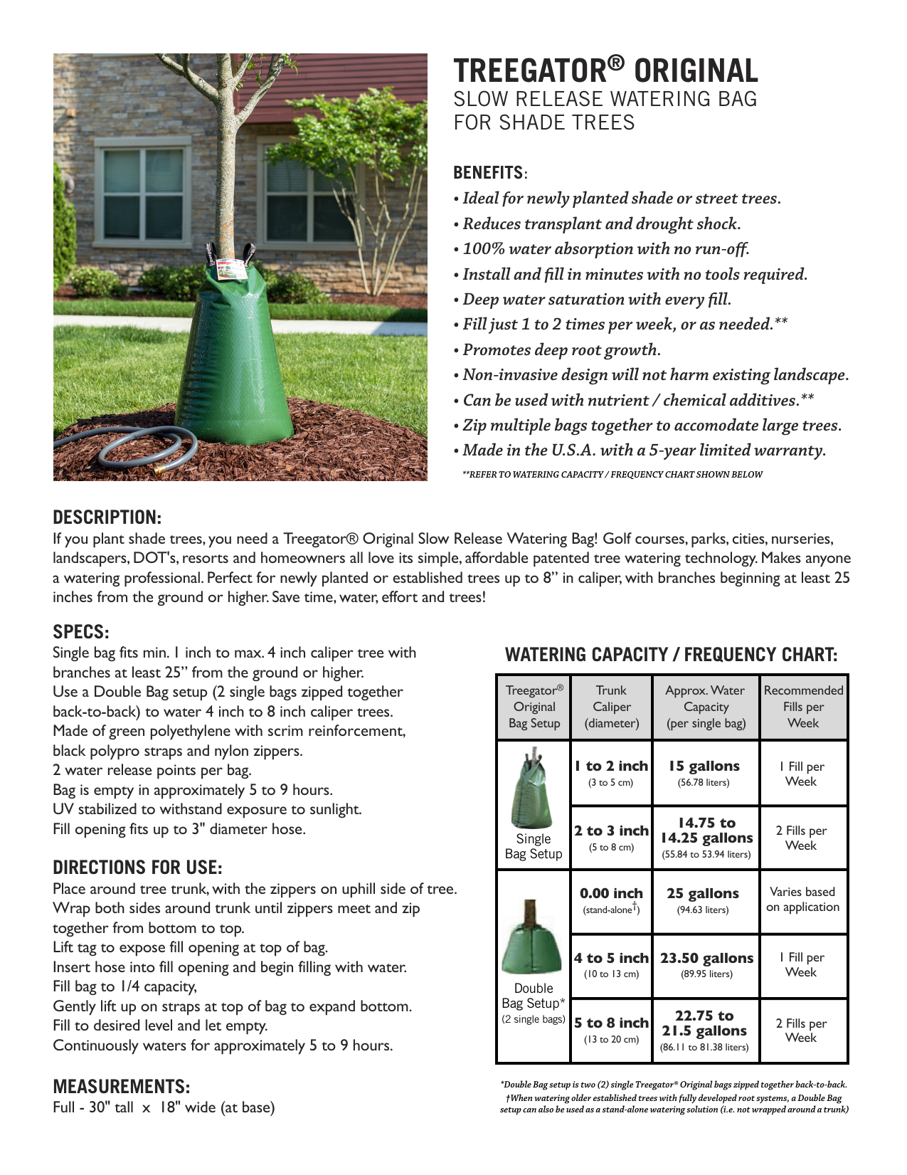 Treegator Original Spec Sheet Manualzz