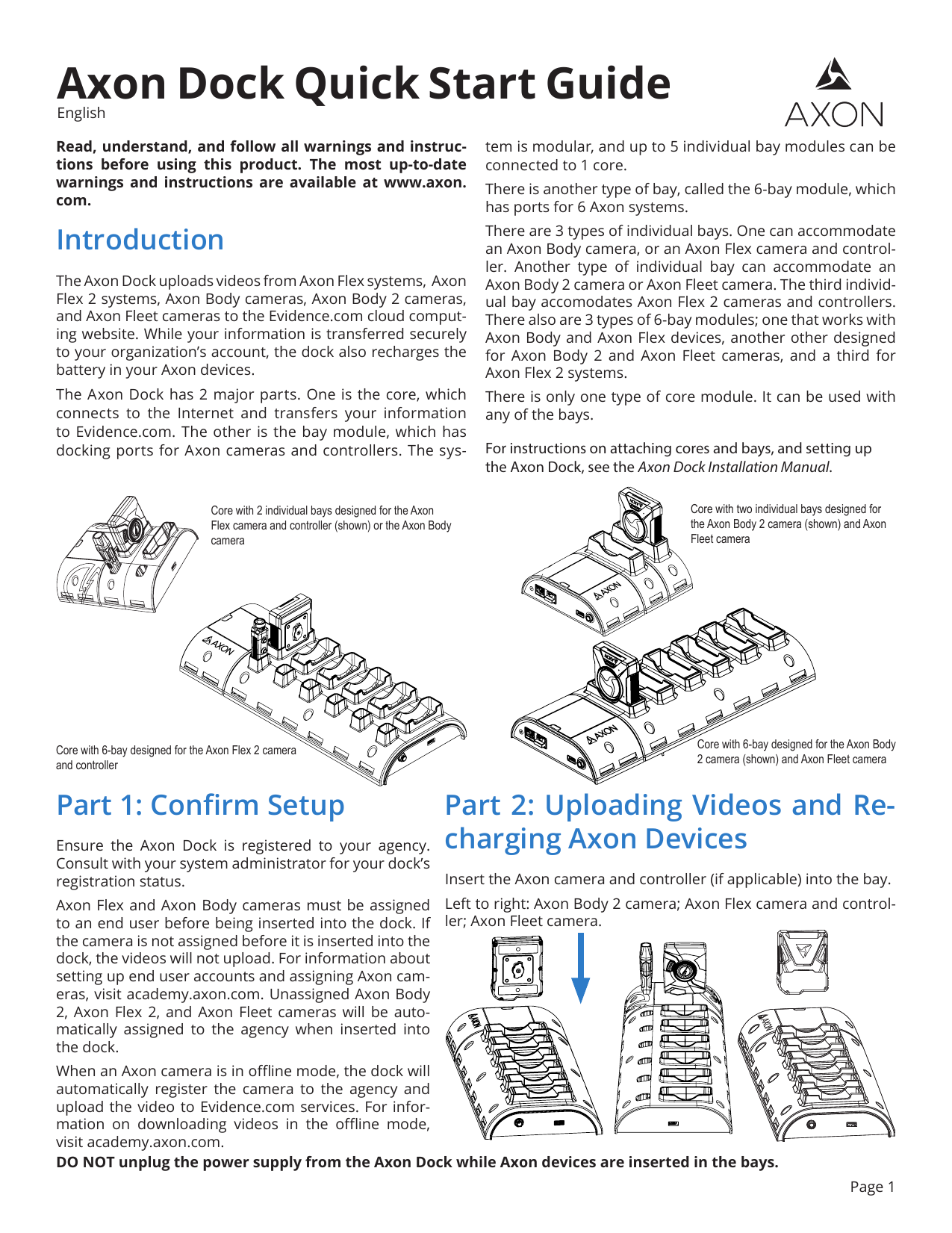 Axon Dock Quick Start Guide Manualzz