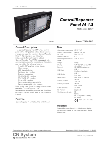 Control Repeater Panel M 4 3 Consilium Building Safety Ab Manualzz